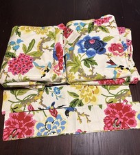 2 X Waverly Celeste Spring Birds Curtain Panel 50” X 83” Japanese Floral picture