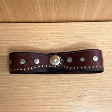 Vintage 1975 Hand-Made Wide Leather Coin Belt w/ Studs, Size XL, Goro’s Style picture