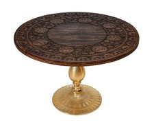 Coffee Table 24x24x18 Inch-Hand-Carved Solid Wood Center Table, Vintage Burnt... picture