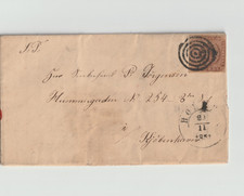 Danish 1851 folded letter cover. Stamp: Denmark 4 RBS brown, first issue picture