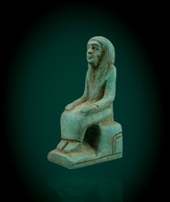 Rare Authentic Ancient Egyptian Seated Noble Woman Stone Statue Figure BC picture