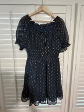 Lulu Women's Dark Navy Print Dress Size Large picture