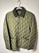 Barbour Quilted Jacket Olive Size 36 Corduroy Collar picture