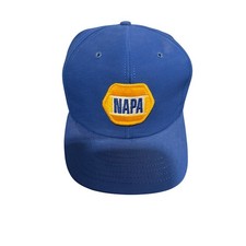 NAPA Auto Parts Blue Snapback Hat Embroidered Logo Trucker Baseball Cap Mens picture