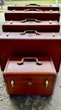 Vintage 1950s Samsonite Shwayder Bros. 5 Piece Hard Luggage Set (Saddle Tan) picture