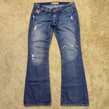 BKE Sabrina Bootcut Jeans Medium Wash Distressed Embroidered 36x33 BKL2391L picture