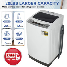 20/15.6lbs Full Automatic Washing Machine Compact Laundry Washer w/ Drain Pump- picture