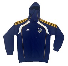 NWT- Adidas LA Galaxy Men’s Travel Hoody Size L- Navy Blue Yellow MLS OFFICIAL picture