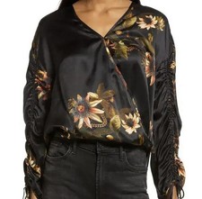ALLSAINTS Women's Avifauna Silk Blend  Drawstring Blouse SZ. Small Retails 215.0 picture