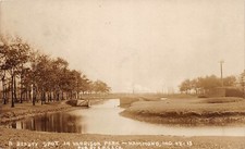 D86/ Hammond Indiana In Real Photo RPPC Postcard 1909 Harrison Park Bridge picture