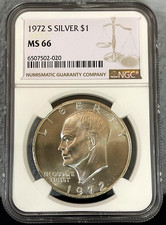 1972 S SILVER Eisenhower IKE Dollar NGC MS66 picture