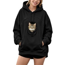 Pet Pouch Hoodie Cat Dog Carrier Hoodies with Pull Side Zip Pockets Hooded picture