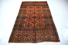 4x7 Antique Afghan Bukhara Burnt Orange Area Rug Hand Knotted Wool Oriental picture