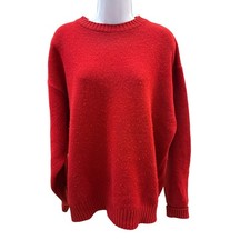 ✨ Pendleton XL Vintage Red Shetland Wool Crewneck Sweater 90s Grandpa Knit Cozy picture