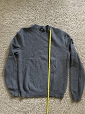 A.P.C. Men's Wool Knit Crew Neck Pullover Sweater Gray Solid Size M picture