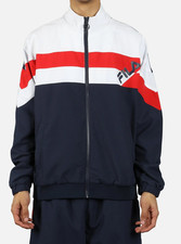 Fila Slade Track Jacket Men Logo Spell Out Red White Blue USA Windbreaker XXL picture