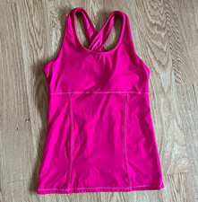 C9 By Champion Workout Tank Top Size M Hot Pink Cross Back Athletic Built in Bra picture