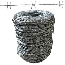 Barbed Wire 328 Ft (100m) 15 Gauge(1.7 Mm) 4 Point Barbed Wire Fence picture