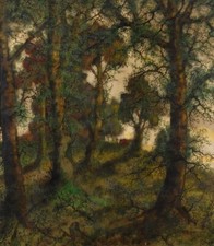 Flying Leaves – Carl Strathmann 1918 German Symbolist Forest Landscape Art Print picture
