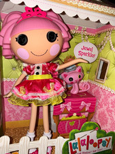 Lalaloopsy Jewel Sparkles DOLL pink hair & crown dress with Persian Cat Pet picture