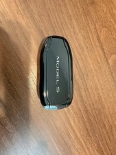OEM Tesla Model S Key Fob Gloss Black Car-Shaped Like New (MODEL S marked) picture