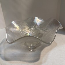 Northwood Ice White Fine Cut & Roses Candy Dish Fancy Carnival Glass picture