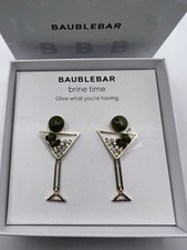 BaubleBar Martini Glass Earrings Brine Time  Olive What You're Having NIB picture