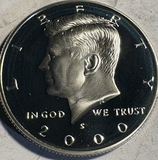 2000 S Kennedy Half Dollar Silver Proof 90% Silver .900 Fine Gem DCam picture