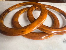 Vintage 1930s/40s Bakelite Tortoiseshell Swirl Bangle Bracelets - Set of 3 Match picture
