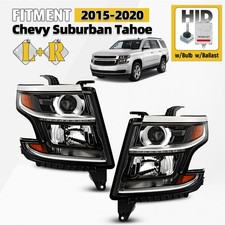 HID Headlight For 2015-2020 Chevy Tahoe/Suburban w/Bulb w/Ballast Left+Right picture