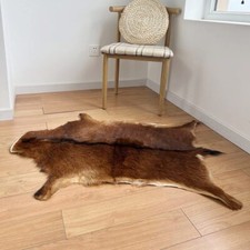 Red Deer Hide Rug Deer Skin Rug Deer Taxidermy Deer Decor Animals Mat 2.3x1.8 ft picture