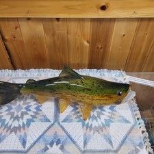 Hand Blown Art Glass Trout Sculpture by Master Glass Artist Michael Hopko Signed picture