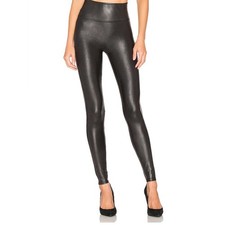 SPANX black faux leather leggings medium picture