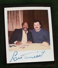 Vtg Luis Tiant Autographed Polaroid Photo w/ Guy That Looks Like Payton Tolle picture