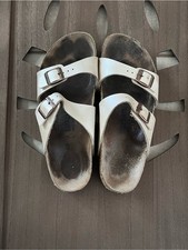 Birkenstock White Double-Strap Sandals with Buckles picture