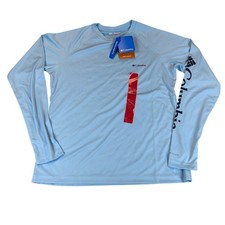Columbia Mens Omni-Shade Long Sleeve Performance Shirt Spring Blue M 1948232 picture
