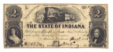 1855 Marion Indiana OHIO INDIANA & ILLINOIS RAIL ROAD COMP. $2 Obsolete Currency picture