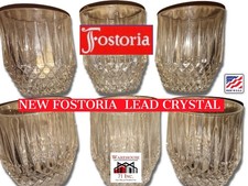 SET OF  6 NEW FOSTORIA LEAD CRYSTAL GLASSES  USA MADE QUALITY OVERSTOCK AMAZON picture