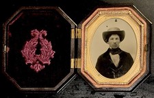RUBY Ambrotype by RITTON Young Man COWBOY Critchlow OCTAGON Case  Taken May 1857 picture