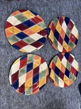 Artimino Ciao Harlequin 9” Salad Plate Hand Painted Italy Discontinued lot 4 picture