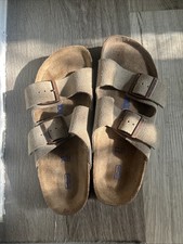 Women's Birkenstock Arizona Suede Sandals Cork Footbed Adjustable Straps picture