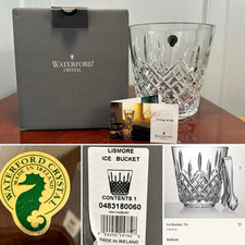 New in Box $580 Vintage WATERFORD LISMORE Champagne Ice Bucket Made in Ireland picture