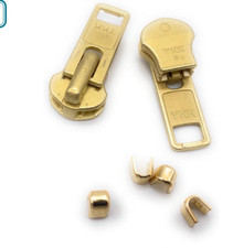 One (1) YKK #10 zipper replacement kit, Gold (for Carhartt) picture