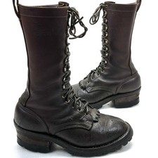 Vintage Nicks Handmade Boots Builders Pro Tall Contender McKay Brown Mens 8 E picture
