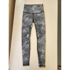 Lululemon Gray Black Patterned High Rise Leggings Size 8 picture