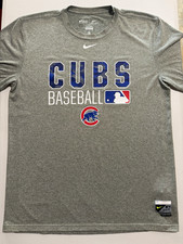 Nike Chicago Cubs MLB Baseball Dri-FIT T-Shirt Gray Size M picture
