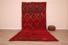 Red Vintage Moroccan Wool Rug 5.8 x 13.3 ft, Berber Handmade Rug, Bohemian Rug picture