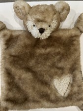 Demdaco Baby Lovey Teddy Bear Fawn Heart Brown Soother Plush HTF picture