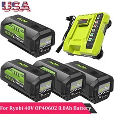 1-4x 40 Volt 8.0Ah Battery with LED /Rapid Charger for Ryobi 40V Lithium OP40602 picture