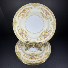 Vintage Noritake M N442 Salad Plates 4 Bone China Floral Garland Retired 7 5/8” picture